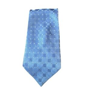 Bill Blass Silk Necktie‎ Blue Geometric Pattern Business Career 58"